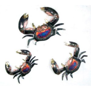 PMA-071       Crabs Set of 3 Large 13″ x 10″, Medium 11″ x 9″, Small 9.5 x 7″